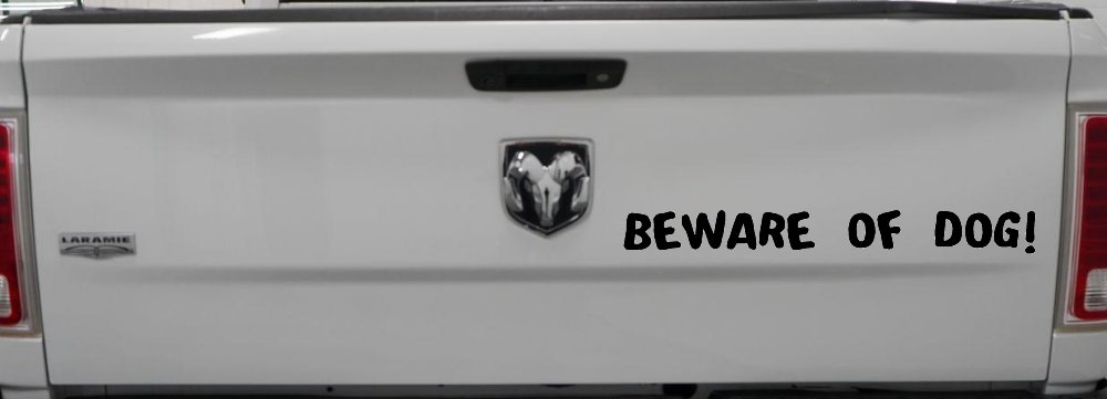 Beware Of Dog Decal for Car Truck Window Vinyl Sticker (Black)