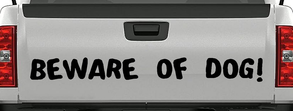 Beware Of Dog Car or Truck Window Decal Sticker (Black)