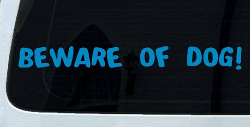 Beware Of Dog Car or Truck Window Decal Sticker (Blue)