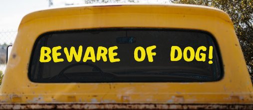 Beware Of Dog Car or Truck Window Decal Sticker