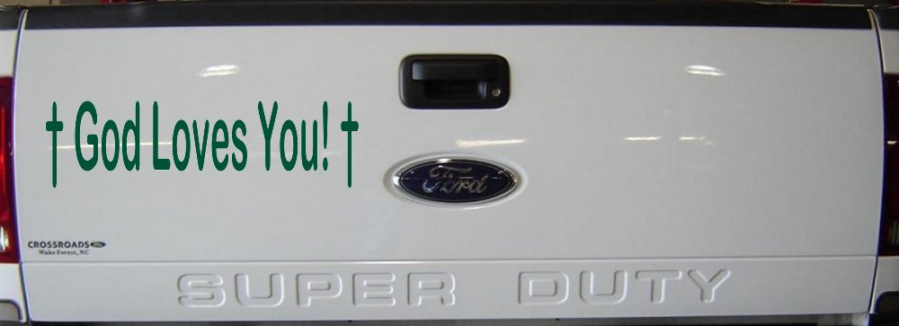 God Loves You with Crosses Christian Car or Truck Window Decal Sticker
