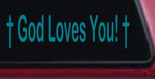 God Loves You with Crosses Christian Car or Truck Window Decal Sticker