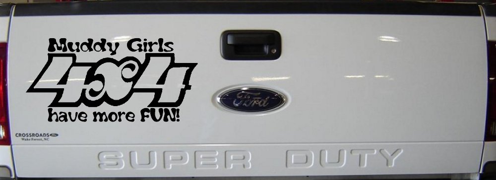Muddy Girls 4X4 have More Fun Funny Off Road Car or Truck Window Decal Sticker (Black)