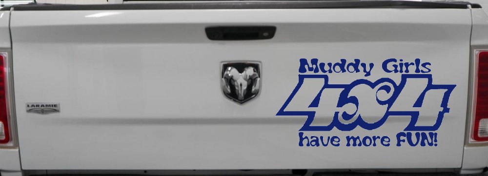 Muddy Girls 4X4 have More Fun Funny Off Road Car or Truck Window Decal Sticker