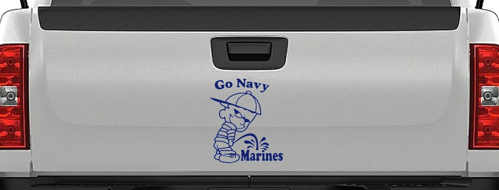 Go Navy Pee On Marines Car or Truck Window Decal Sticker