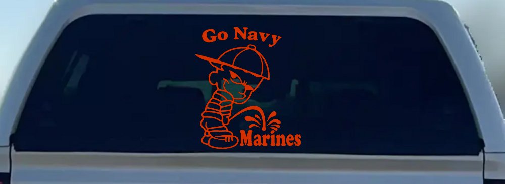 Go Navy Pee On Marines Car or Truck Window Decal Sticker