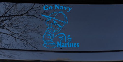 Go Navy Pee On Marines Car or Truck Window Decal Sticker