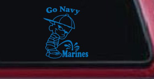 Go Navy Pee On Marines Car or Truck Window Decal Sticker