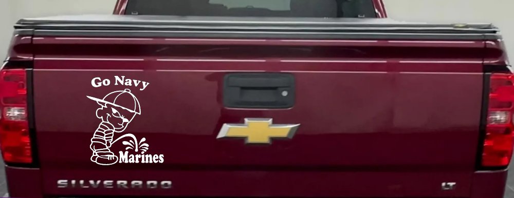 Go Navy Beat Marines Decal Funny Car Truck Window Sticker (White)