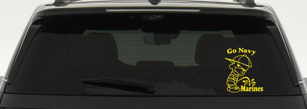 Go Navy Pee On Marines Car or Truck Window Decal Sticker