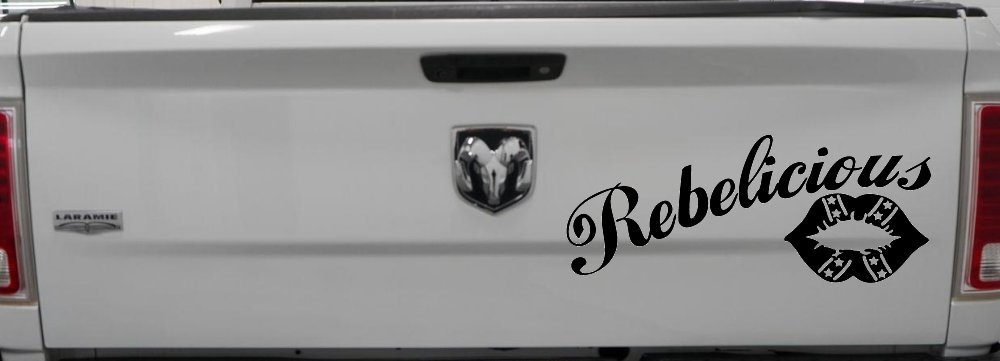 Rebelicious Dixie Lips Car or Truck Window Decal Sticker