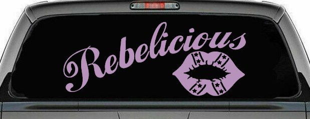 Rebelicious Dixie Lips Car Truck Window Vinyl Decal Sticker (Lilac)