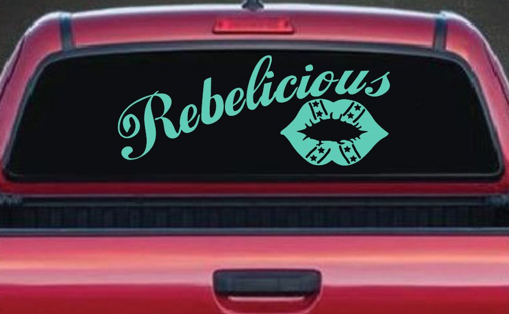 Rebelicious Dixie Lips Car or Truck Window Decal Sticker