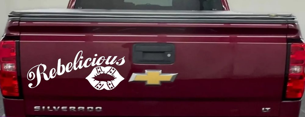 Rebelicious Dixie Lips Car or Truck Window Decal Sticker