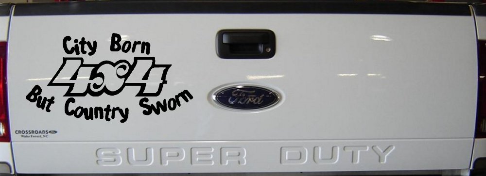 City Born Country Sworn 4X4 Off Road Decal Truck Car Window Sticker (Black)