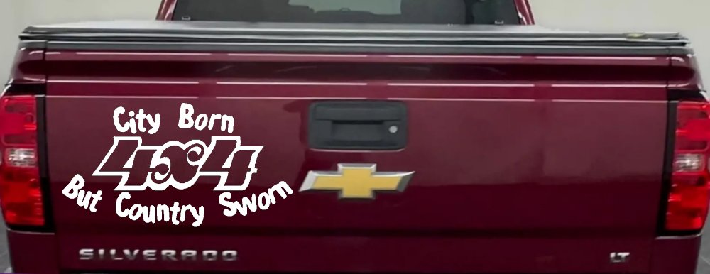 City Born But Country Sworn 4X4 Off Road Car or Truck Window Decal Sticker (White)