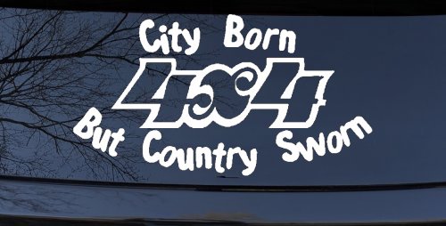 City Born Country Sworn 4X4 Off Road Decal Truck Car Window Sticker (White)
