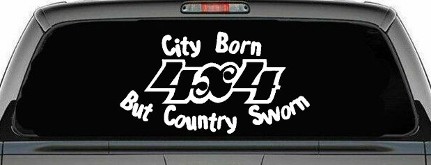City Born But Country Sworn 4X4 Off Road Car or Truck Window Decal Sticker (White)