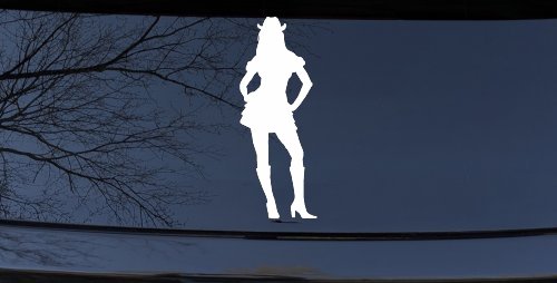 Cowgirl Skirt Decal for Car or Truck Windows Vinyl Sticker Art (White)