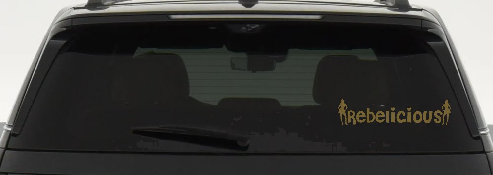 Rebelicious Cowgirl Country Girl Car or Truck Window Decal Sticker (Gold)