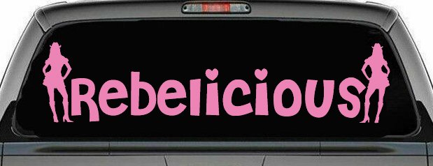 Rebelicious Cowgirl Country Girl Car or Truck Window Decal Sticker (Pink)