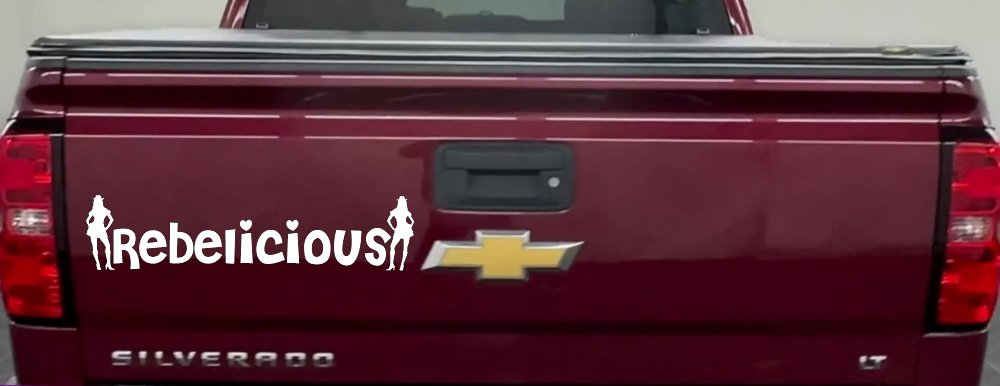 Rebelicious Cowgirl Country Girl Car or Truck Window Decal Sticker (White)