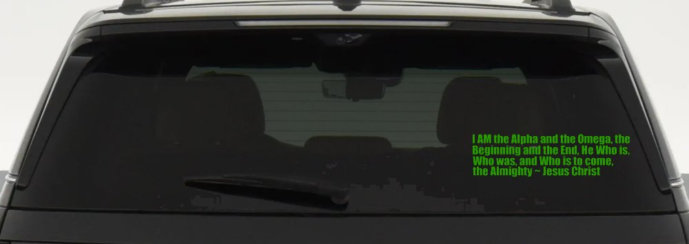 Alpha Omega Almighty Jesus Christ Christian Car or Truck Window Decal Sticker (Lime)
