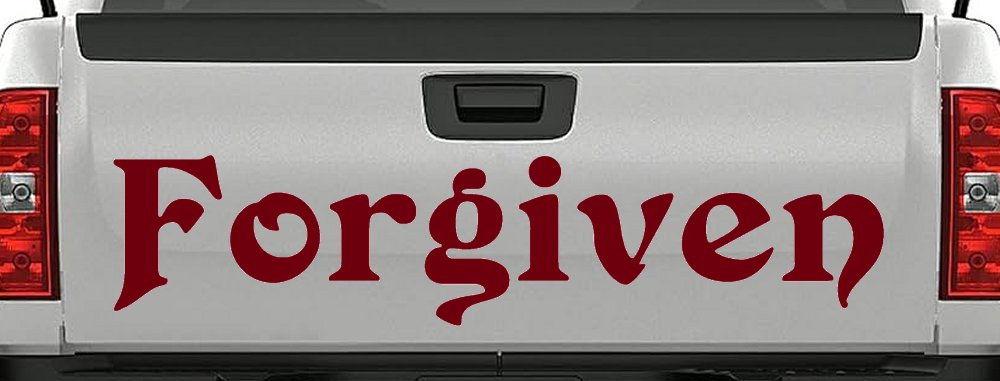 Forgiven Christian Christian Car or Truck Window Decal Sticker (Burgundy)