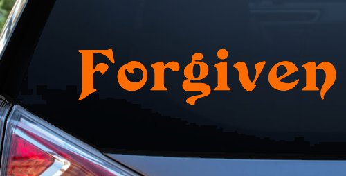 Forgiven Christian Christian Car or Truck Window Decal Sticker (Orange)