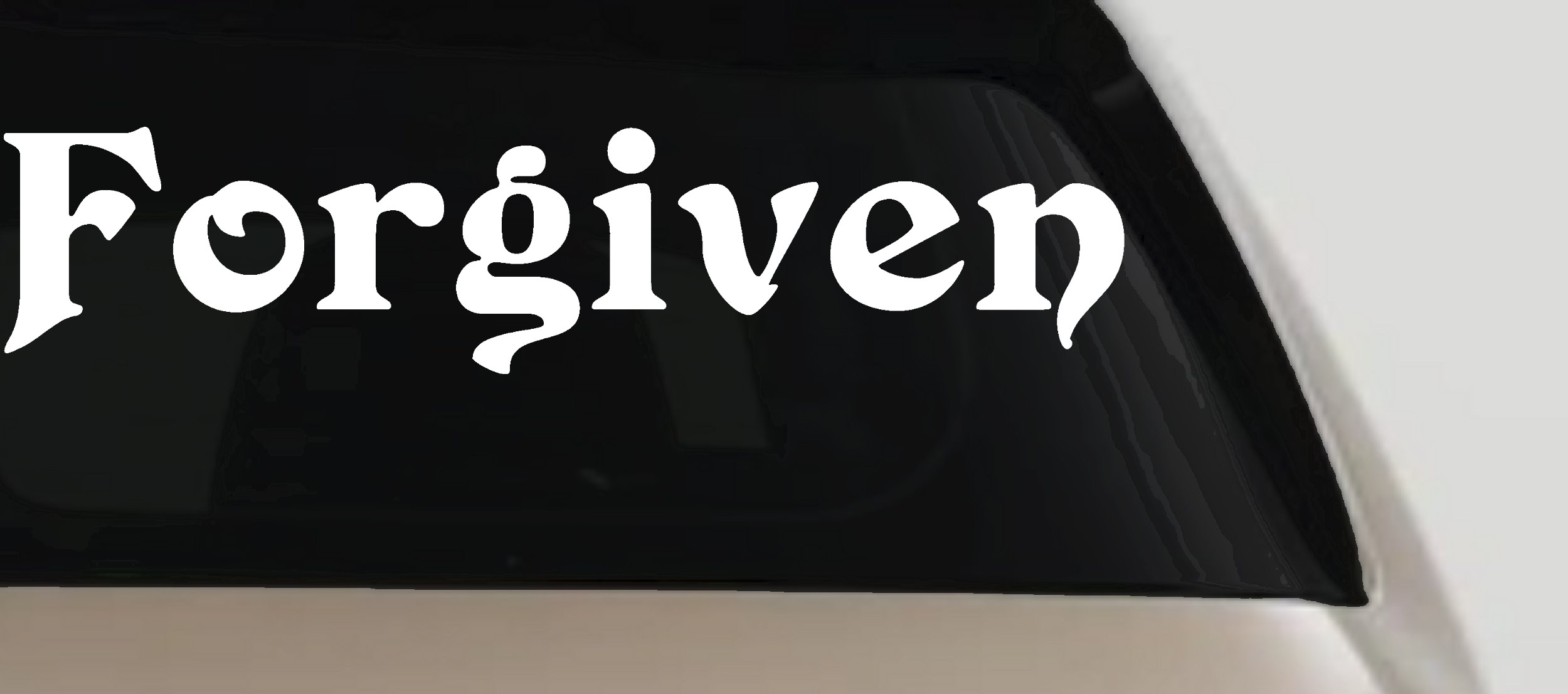 Forgiven Christian Car Decal Sticker for Truck Window Vinyl (White)