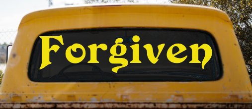 Forgiven Christian Christian Car or Truck Window Decal Sticker (Yellow)
