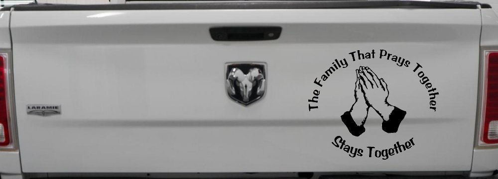 The Family That Prays Together Stays Together Christian Car or Truck Window Decal Sticker
