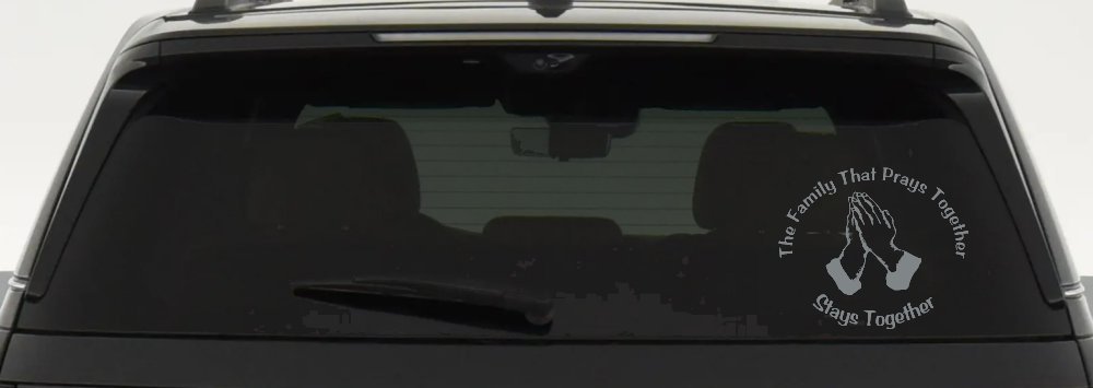 The Family That Prays Together Stays Together Christian Car or Truck Window Decal Sticker