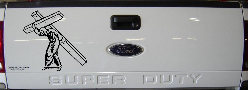 Jesus Cross Christian Car Truck Window Vinyl Decal Sticker Faith Symbol (Black)