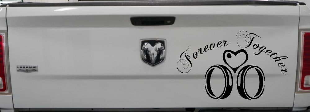 Forever Together Marriage Wedding Car or Truck Window Decal Sticker (Black)