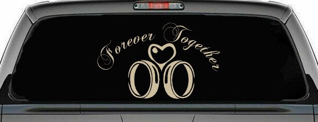 Forever Together Marriage Wedding Car or Truck Window Decal Sticker (Desert Sand)
