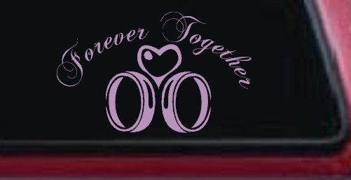 Forever Together Marriage Wedding Car or Truck Window Decal Sticker (Lilac)
