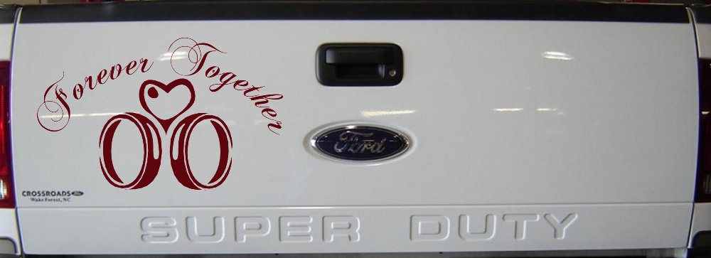 Forever Together Marriage Wedding Car or Truck Window Decal Sticker (Purple Red)