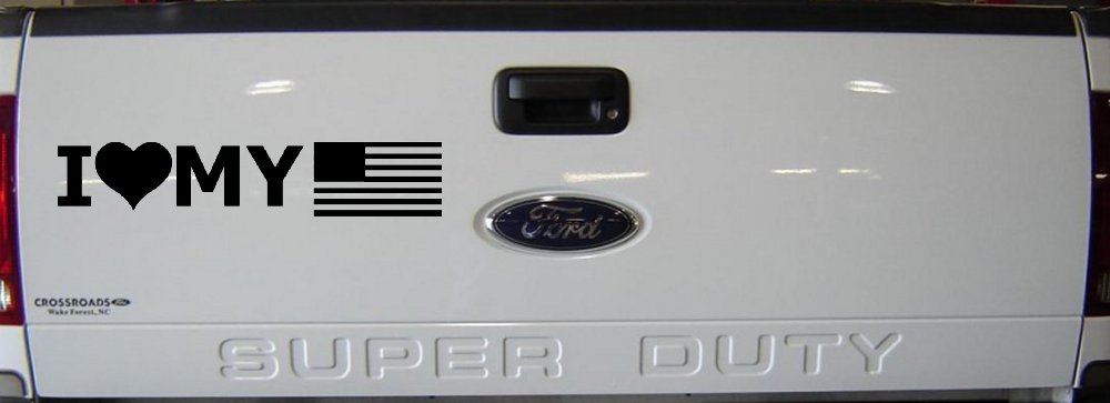 I Love My USA America Military Car or Truck Window Decal Sticker (Black)