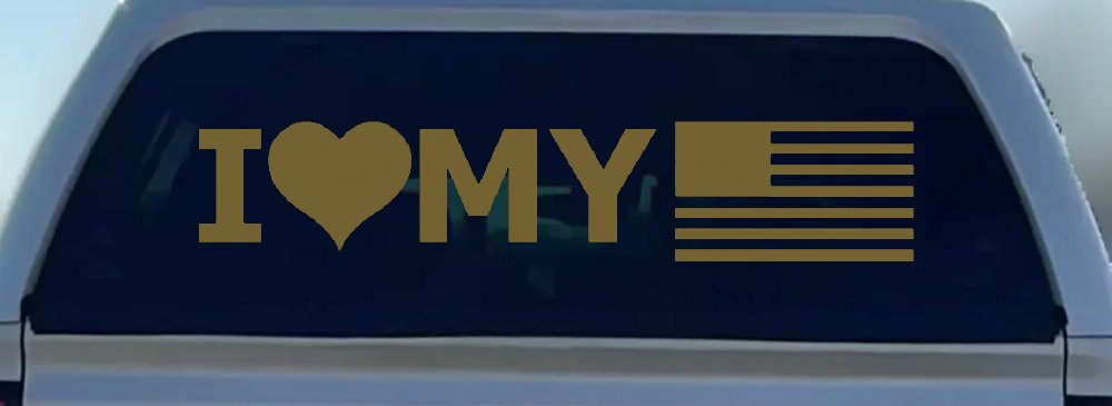 I Love My USA America Military Car or Truck Window Decal Sticker