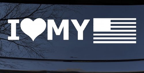 I Love My USA America Military Car or Truck Window Decal Sticker