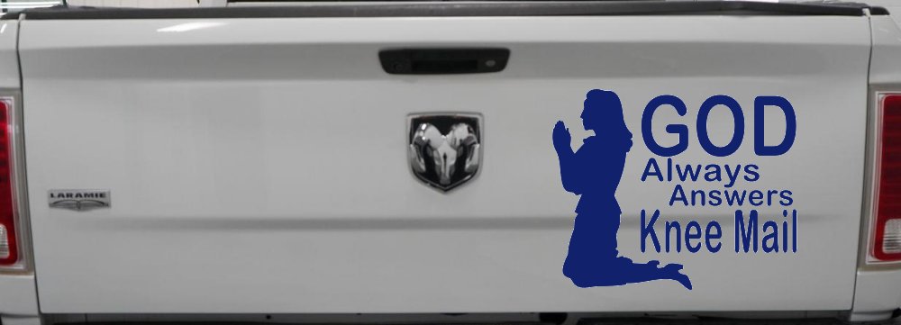 God Always Answers Knee Mail Woman Christian Car or Truck Window Decal Sticker