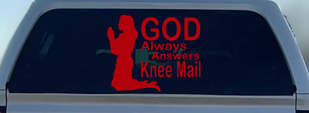 God Always Answers Knee Mail Woman Christian Car or Truck Window Decal Sticker