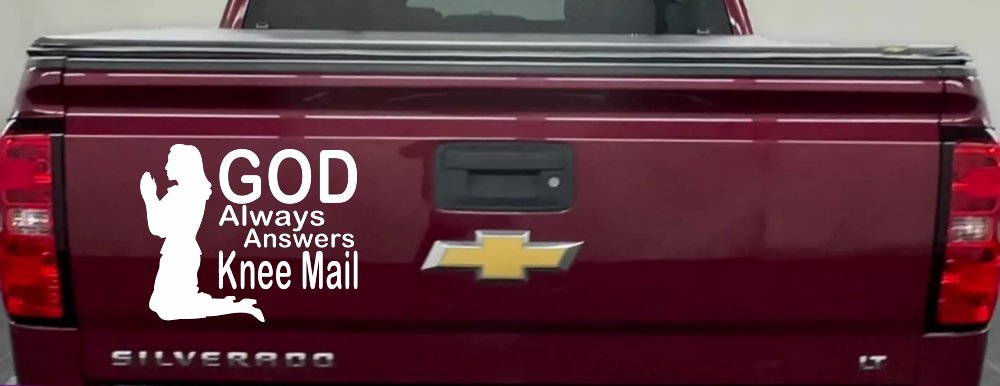God Always Answers Knee Mail Woman Christian Car or Truck Window Decal Sticker