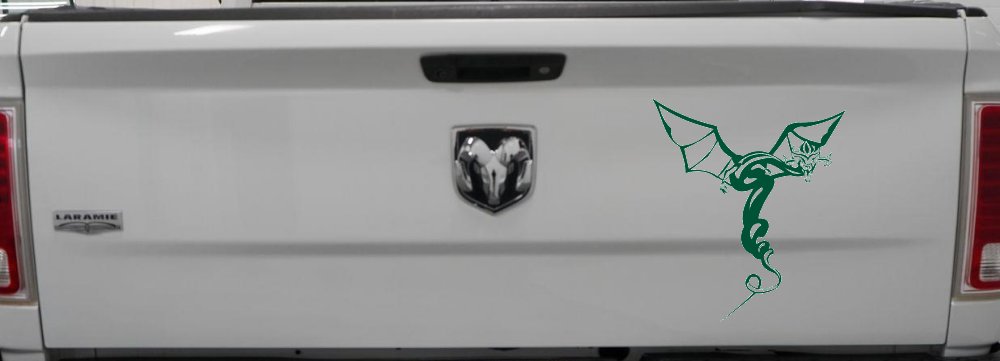 Dragon Flying Car or Truck Window Decal Sticker (Dark Green)