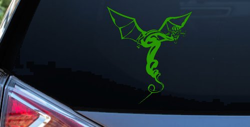 Dragon Flying Car or Truck Window Decal Sticker (Lime)