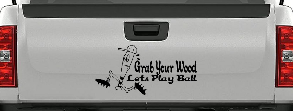 Funny Lets Play Ball Baseball Sports Car or Truck Window Decal Sticker