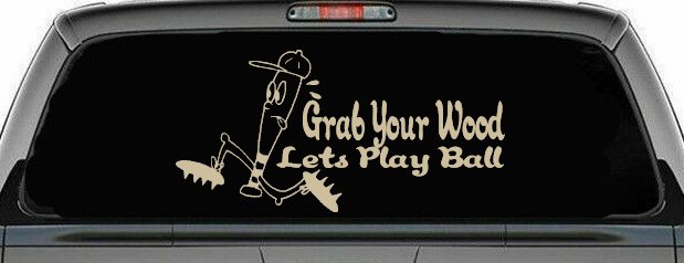 Funny Lets Play Ball Baseball Sports Car or Truck Window Decal Sticker