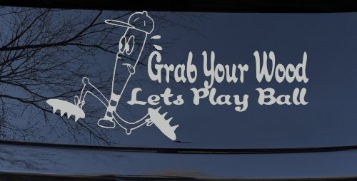 Funny Lets Play Ball Baseball Sports Car or Truck Window Decal Sticker