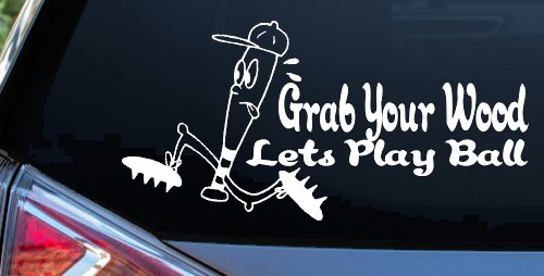 Funny Lets Play Ball Baseball Sports Car or Truck Window Decal Sticker